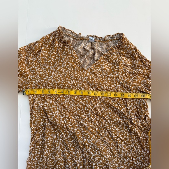 Old Navy NWT Brown Floral Long Sleeve Blouse Size Small - Picture 6 of 7